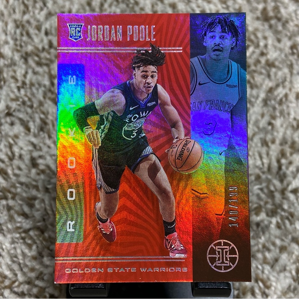 2019-20 JORDAN POOLE Rookie Serial /199 Red Illusions Warriors Card #170